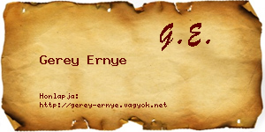 Gerey Ernye névjegykártya